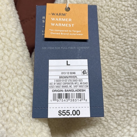 NWT - Universal Thread Women's Oversized Faux Leather Moto Jacket, Brown - Large - Picture 10 of 10